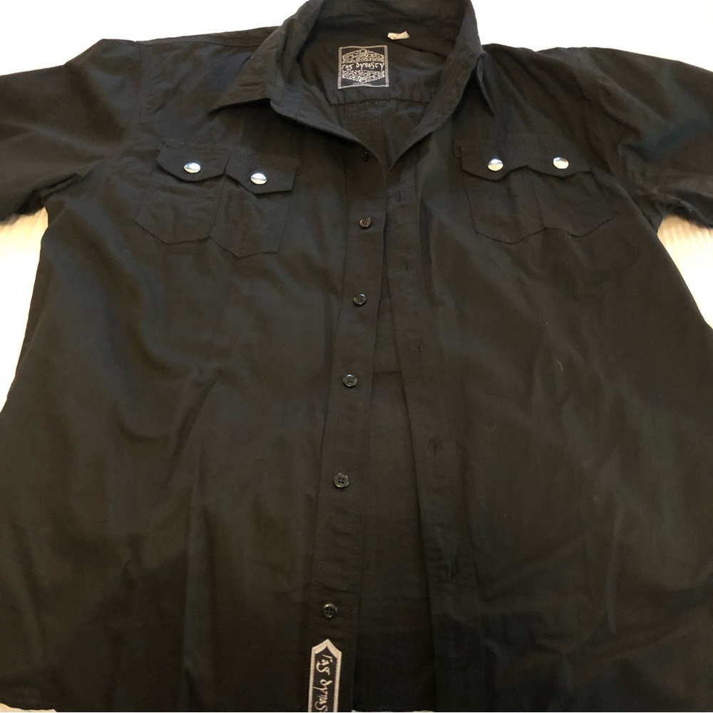 Rag Dynasty Black Button Down Short Sleeve